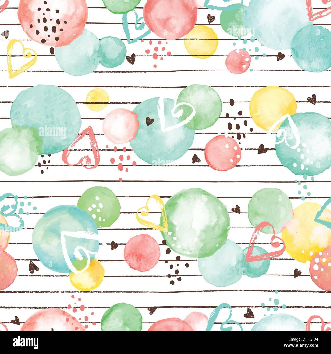 watercolor circles pattern Stock Vector