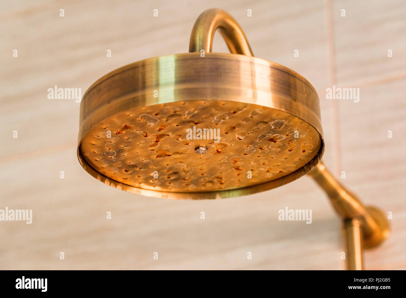 Dirty shower head with and rust on it Stock Photo Alamy