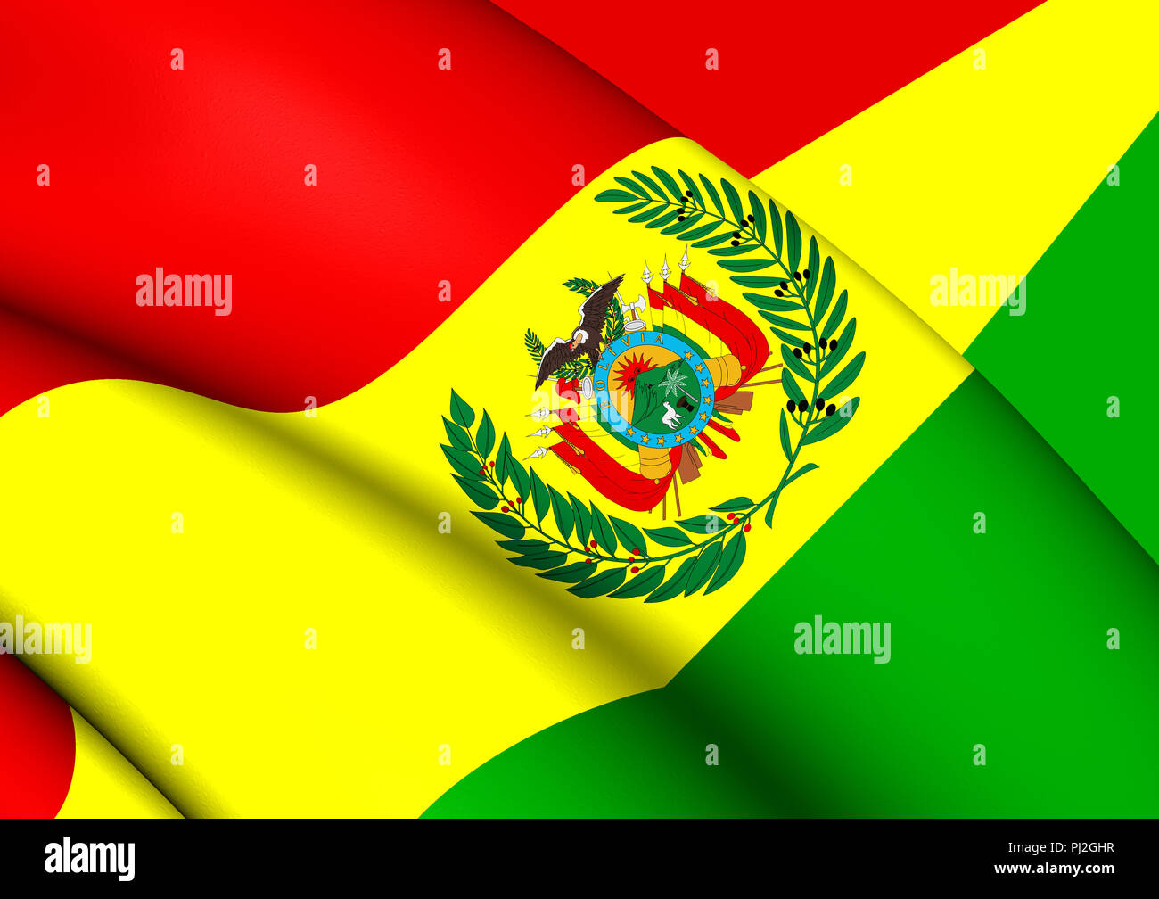 3D Flag of Armed Forces of Bolivia. 3D Illustration. Stock Photo