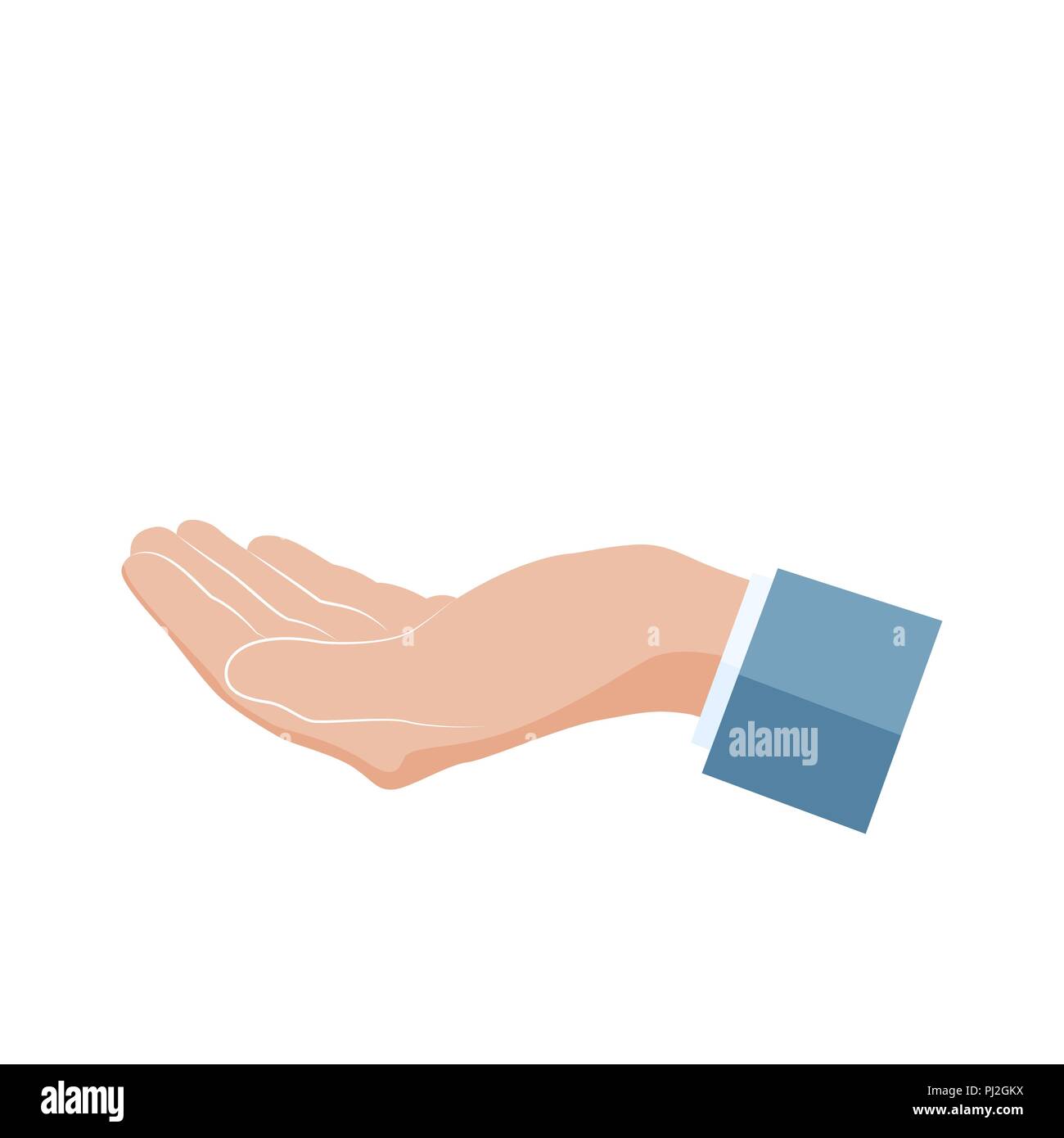 Hand icon. Human hand palm up. Vector illustration Stock Vector Image