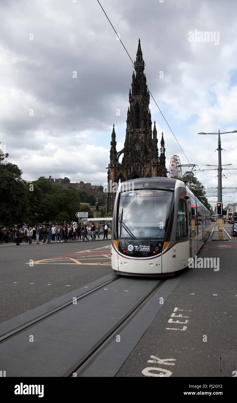 Edinburgh Tram, Princes Street, Edinburgh, Scotland, UK Stock Photo