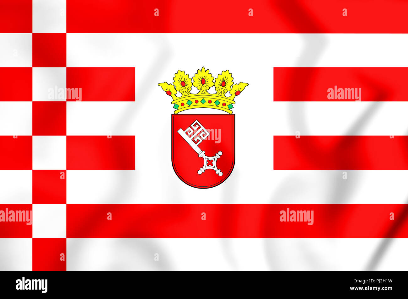 3D Flag of Bremen, Germany. 3D Illustration Stock Photo Alamy