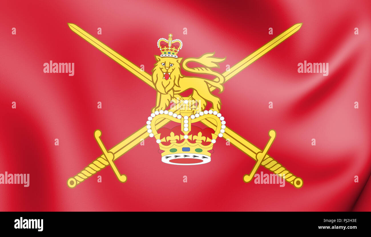 3D Flag of British Army. 3D Illustration. Stock Photo