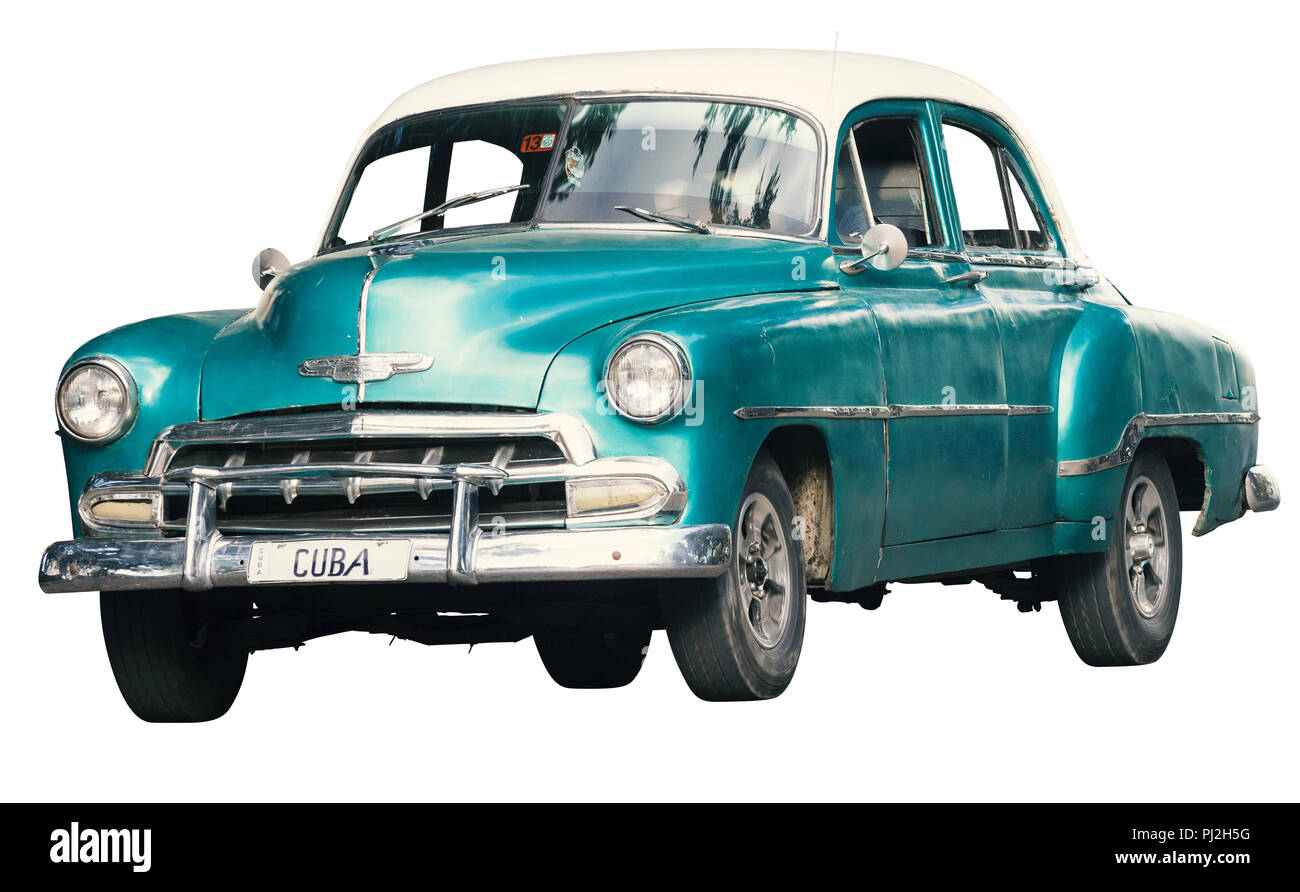 Old timer Chevrolet from Havana Cuba. Stock Photo