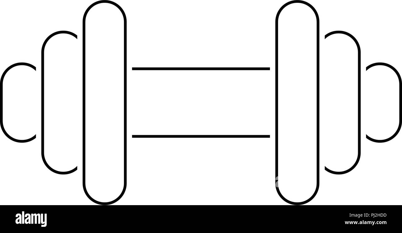 Dumbbell icon. Thin line design. Vector illustration Stock Vector Image ...