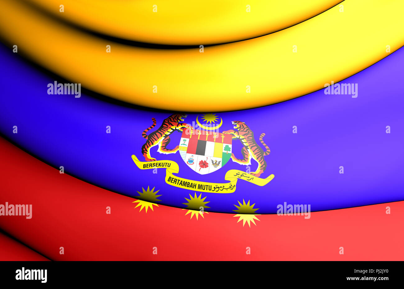 3D Flag of Federal Territories of Malaysia. 3D Illustration Stock Photo