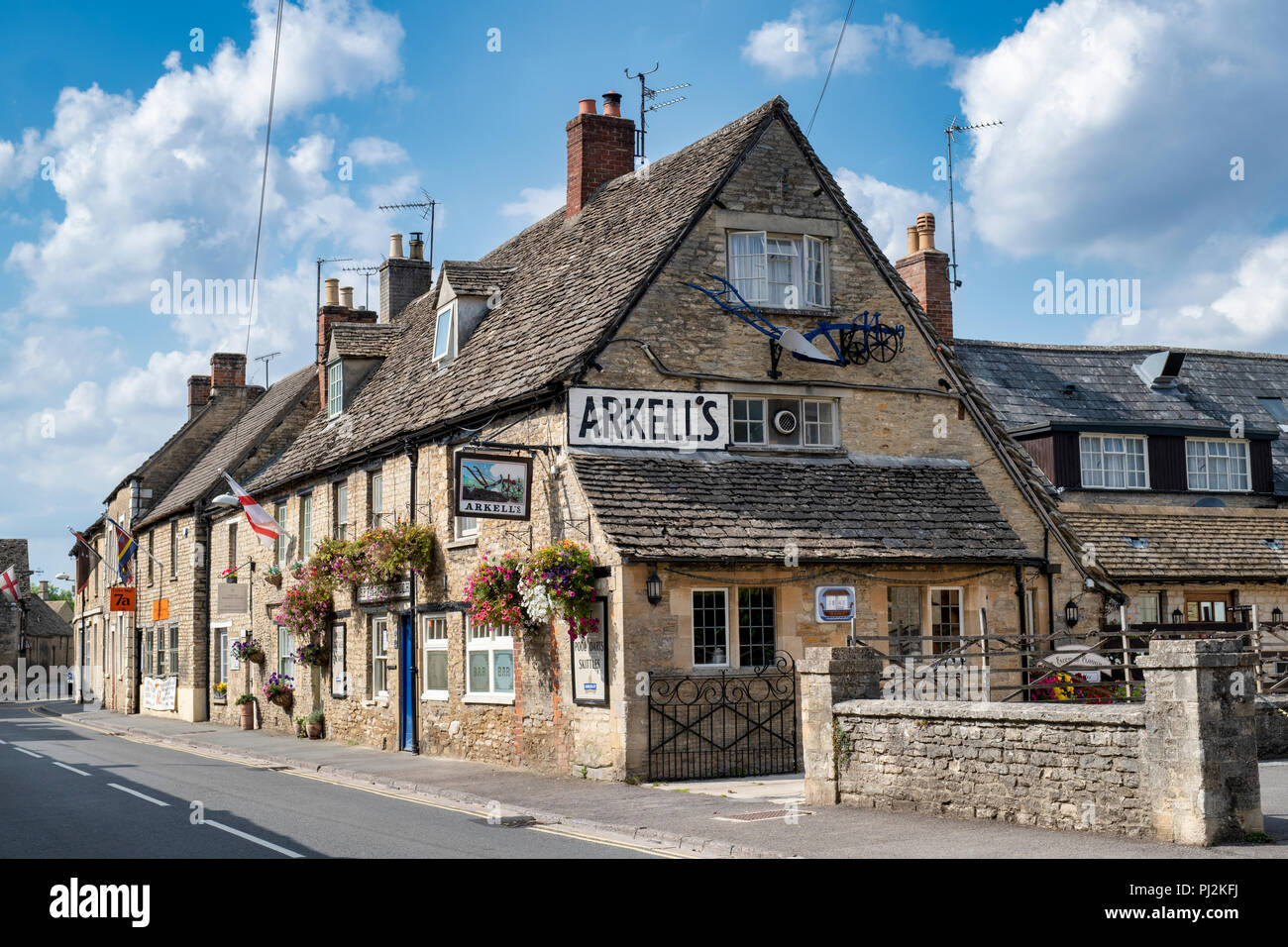 The Fairford Plough pub in Fairford, Cotswolds, Gloucestershire, England Stock Photo