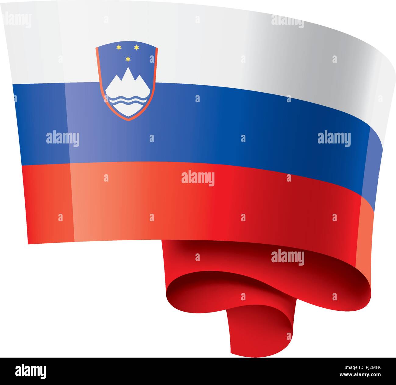 Slovenia flag, vector illustration on a white background Stock Vector ...