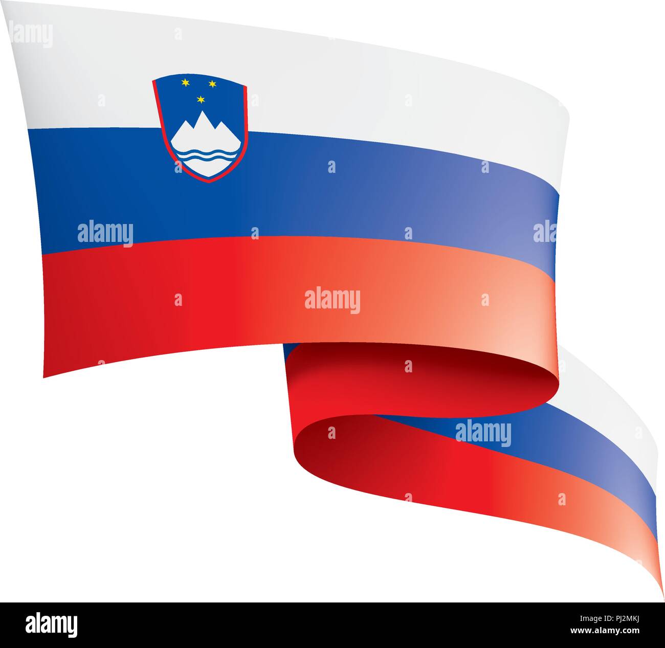 Slovenia flag, vector illustration on a white background Stock Vector ...