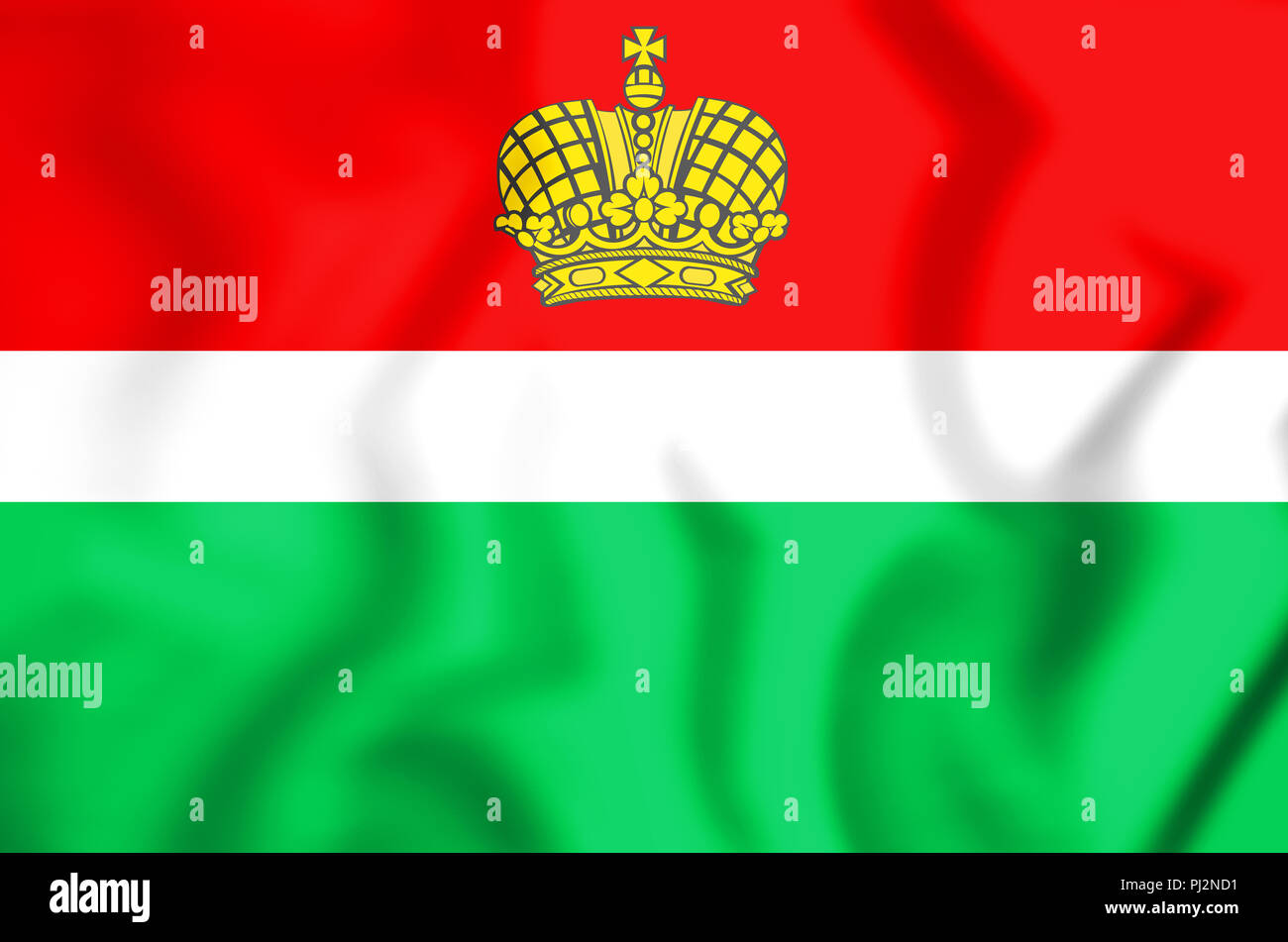 3D Flag of Kaluga Oblast, Russia. 3D Illustration Stock Photo - Alamy