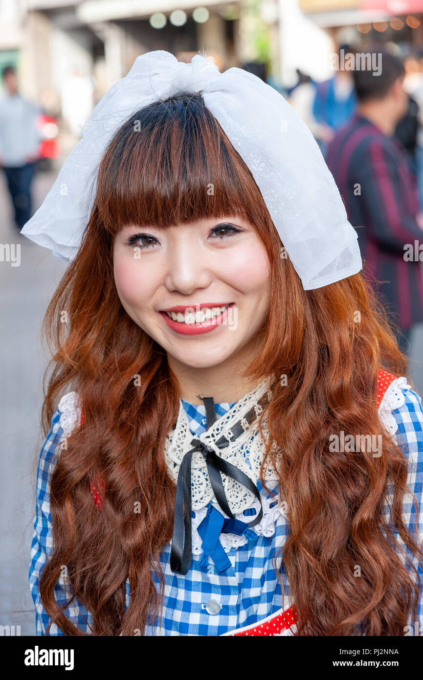 Lolita girl in Takeshita Street, Harajuku, Shibuya, Tokyo, Japan Stock Photo