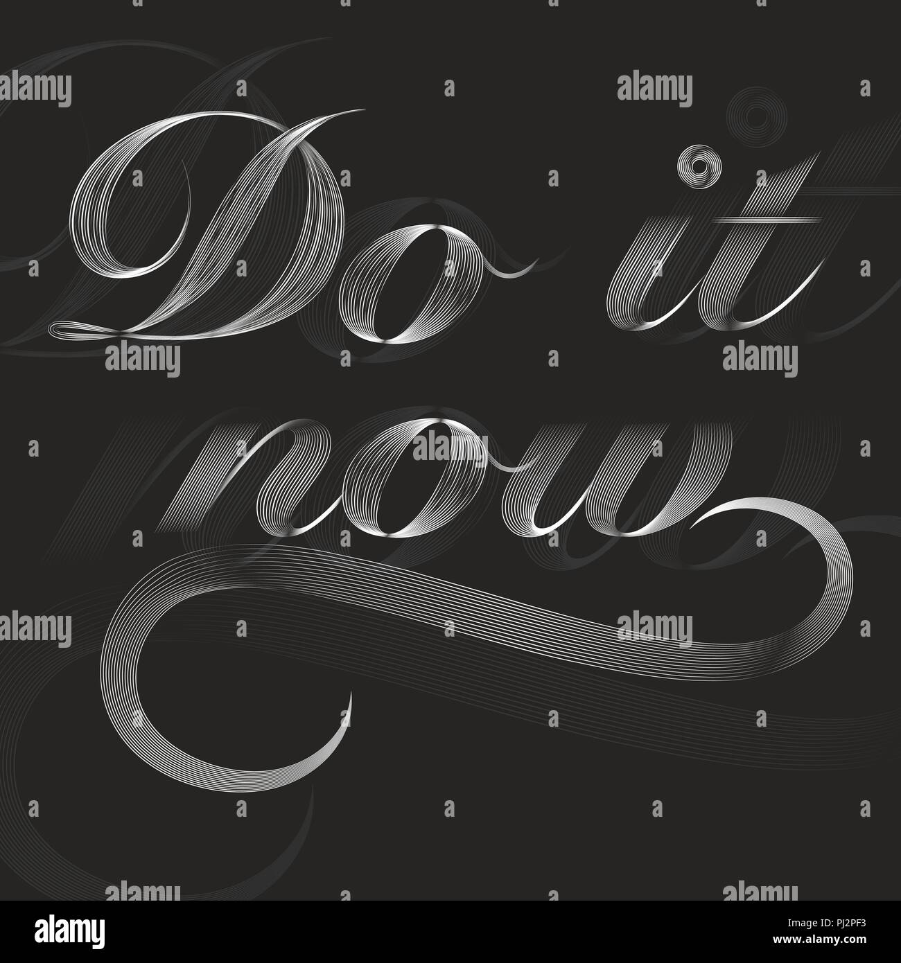 Black background with white lines do it now text Stock Vector Image ...