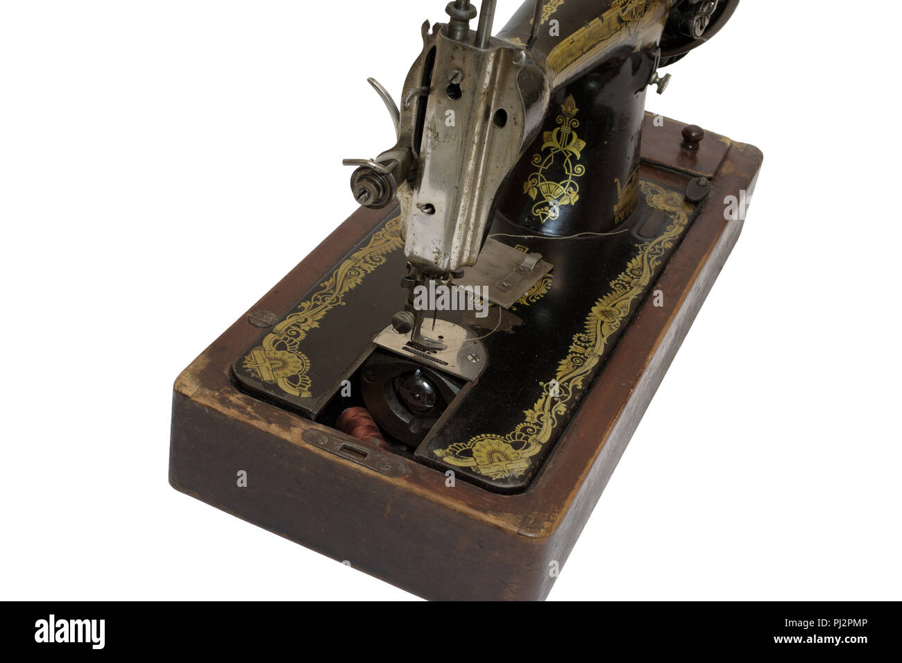 Shuttle mechanism of the old sewing machine, installed in a special