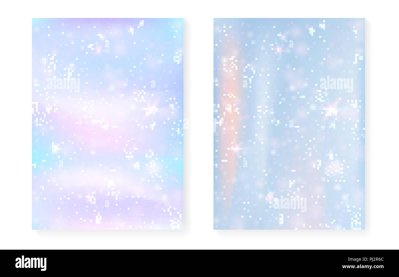 Unicorn background with kawaii magic gradient. Princess rainbow Stock Vector