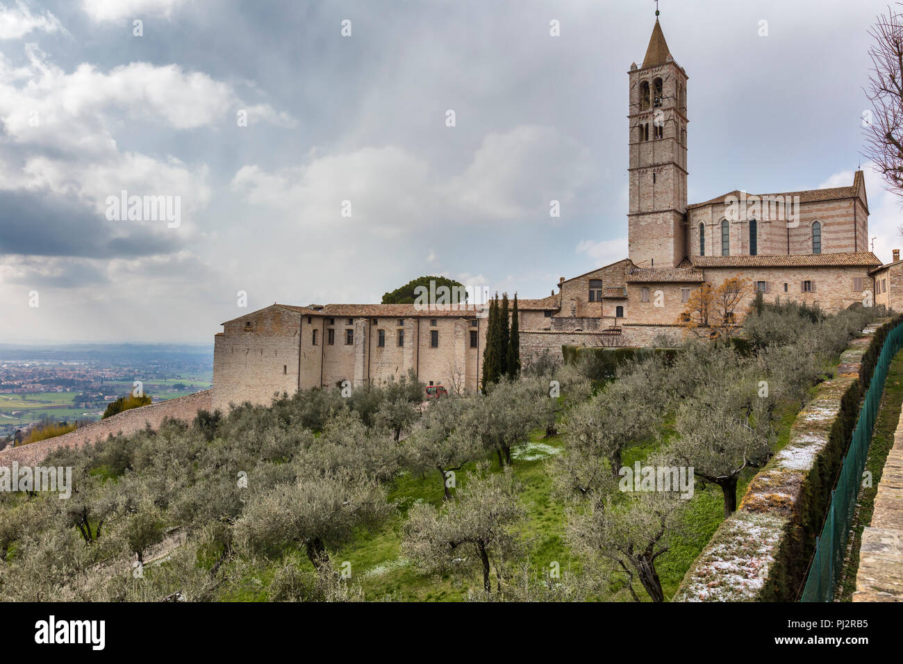 Basilica of Saint Clare, Basilica di Santa Chiara, Assisi, Perugia, Umbria, Italy Stock Photo
