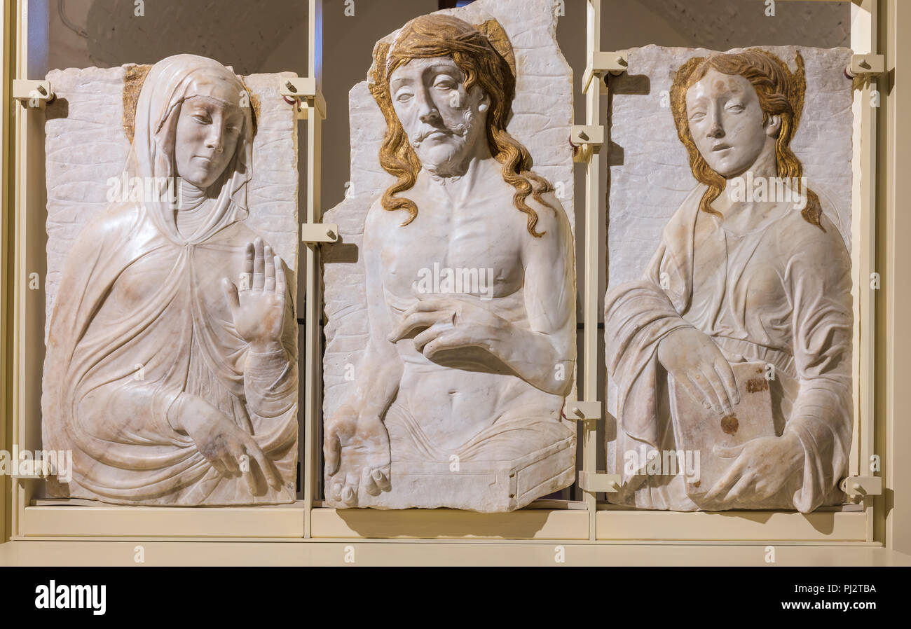 Pieta altar (15th century), Capitularies Museum of Saint Lorenzo, Perugia, Umbria, Italy Stock Photo