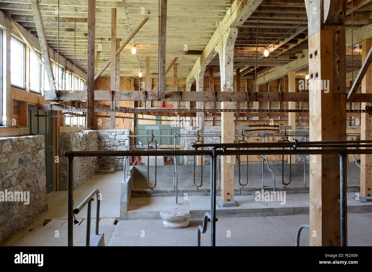 Interior of barn, Ministers Island, New Brunswick Stock Photo Alamy