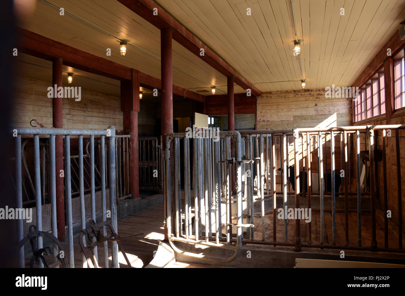 Interior of barn, Ministers Island, New Brunswick Stock Photo Alamy