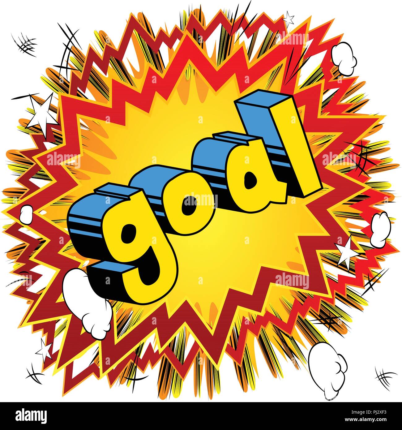 Goal Vector illustrated comic book style phrase Stock Vector Image