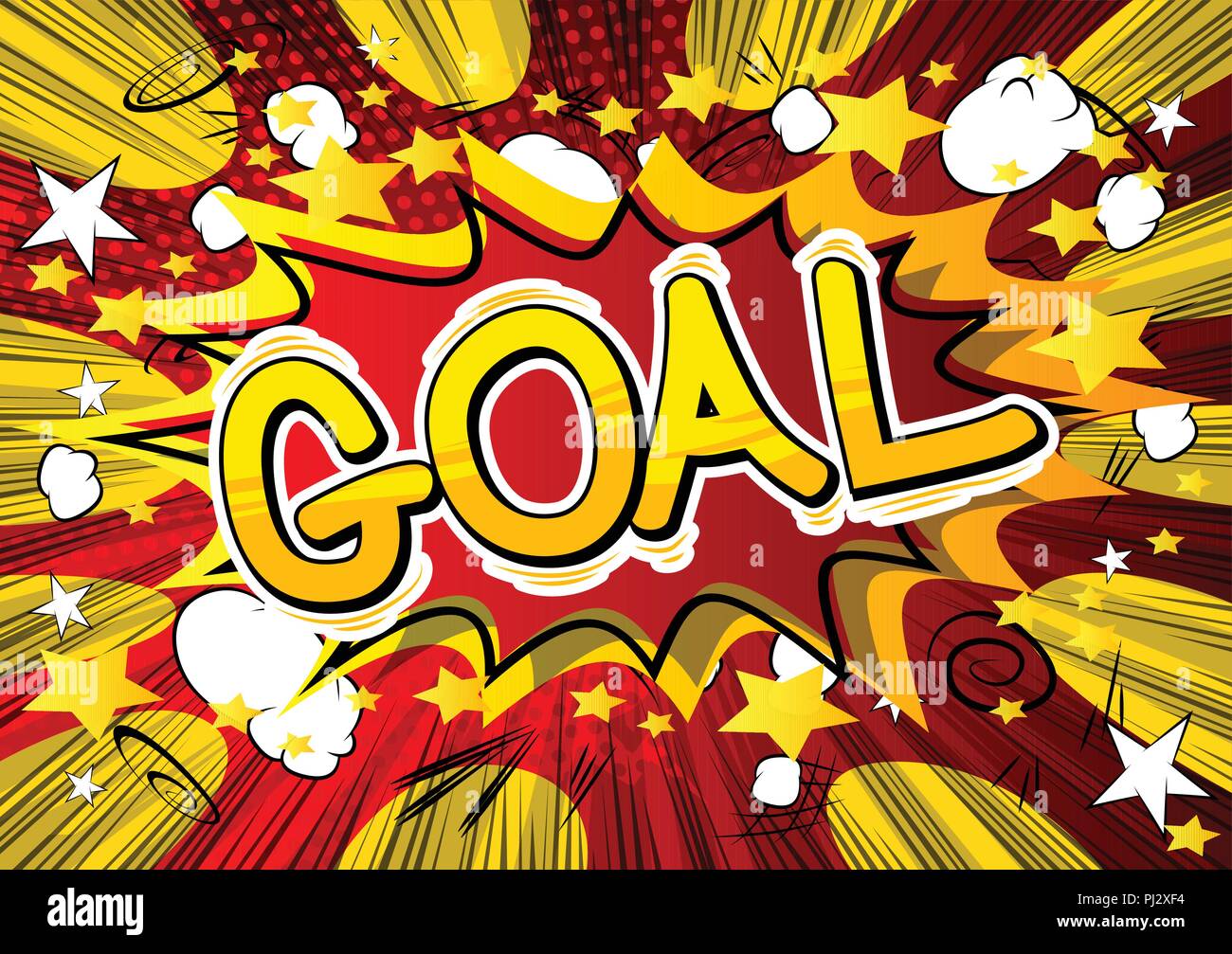 Goal Vector illustrated comic book style phrase Stock Vector Image