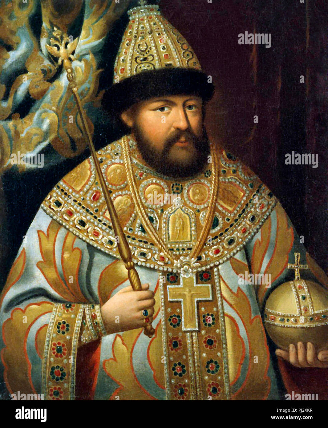 Tsar Alexis I of Russia - Aleksey Mikhailovich Romanov, the second Tsar of Russia of the house of Romanov (1645 - 1676) Stock Photo