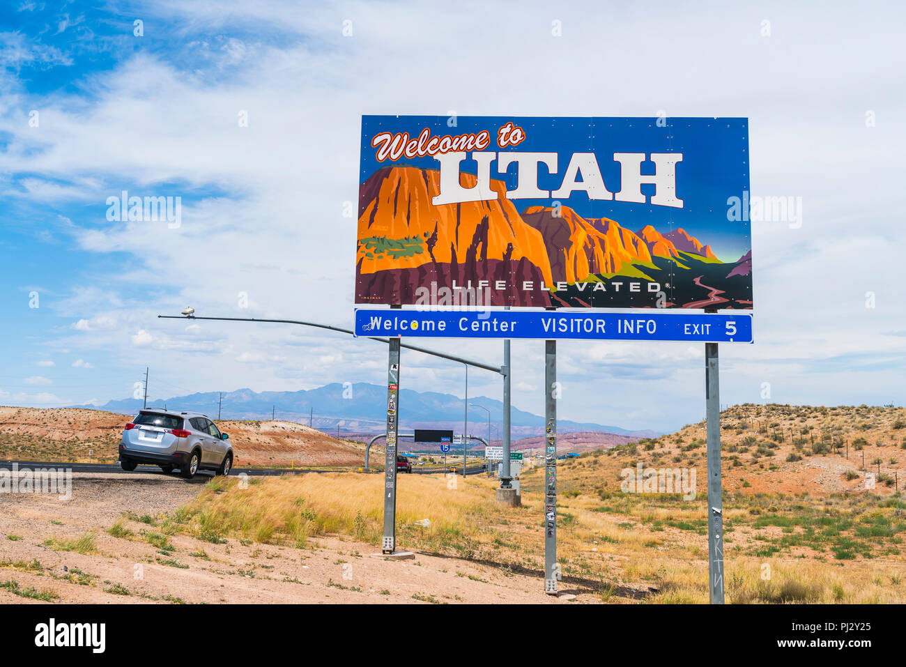 utah,usa. 06-01-17 : utah sign near by the road on sunny day. Stock Photo