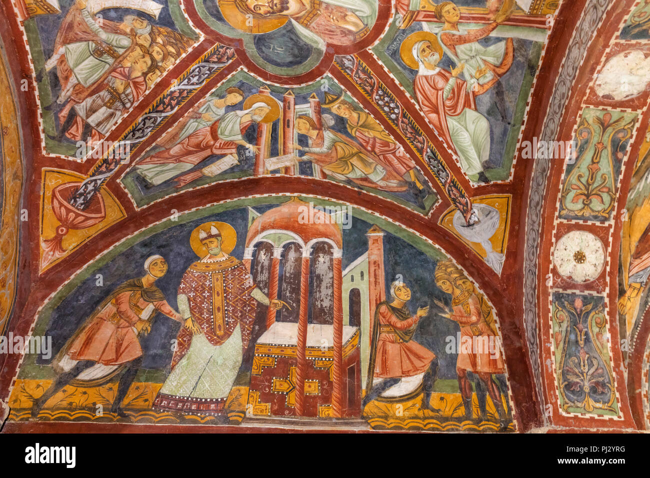 Fresco painting in the cathedral crypt, Anagni, Frosinone, Lazio, Italy  Stock Photo - Alamy