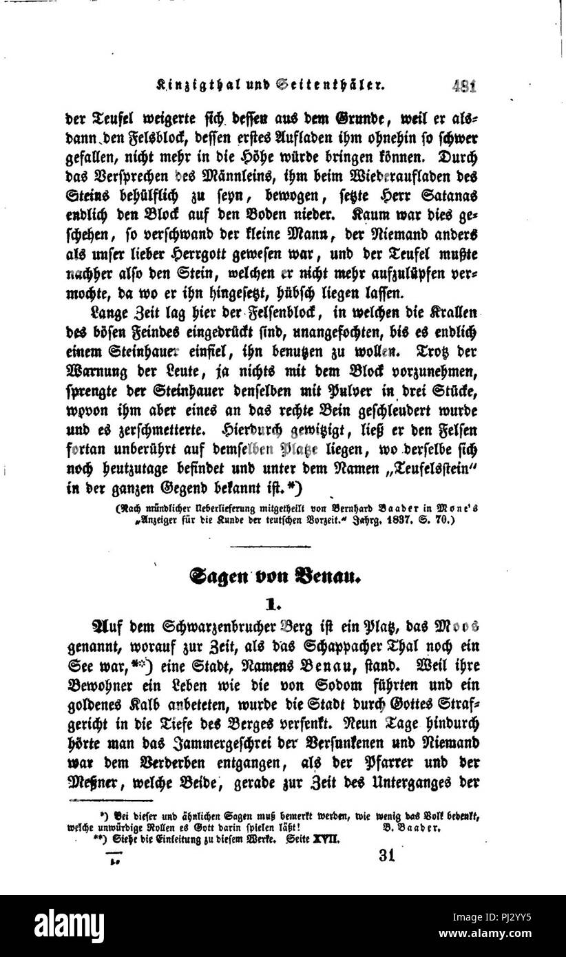 Badisches Sagenbuch 481. Stock Photo