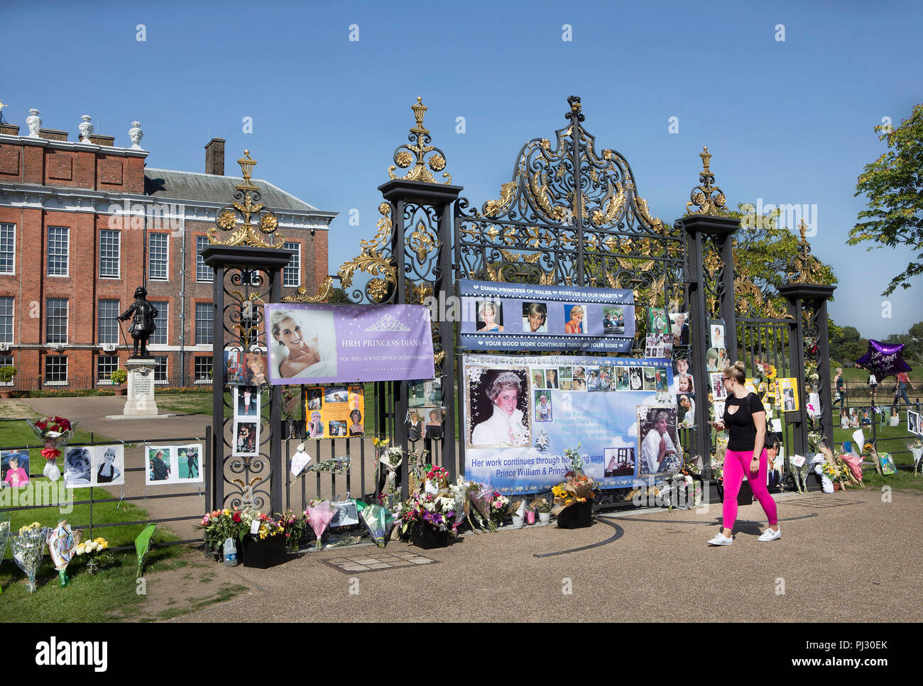Tributes to Princess Diana outside Kensington Palace Gate,Hyde Park