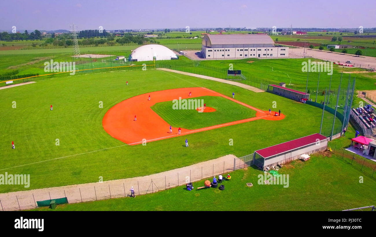 Baseball fields aerial view panorama landscape during the game Stock Photo  - Alamy