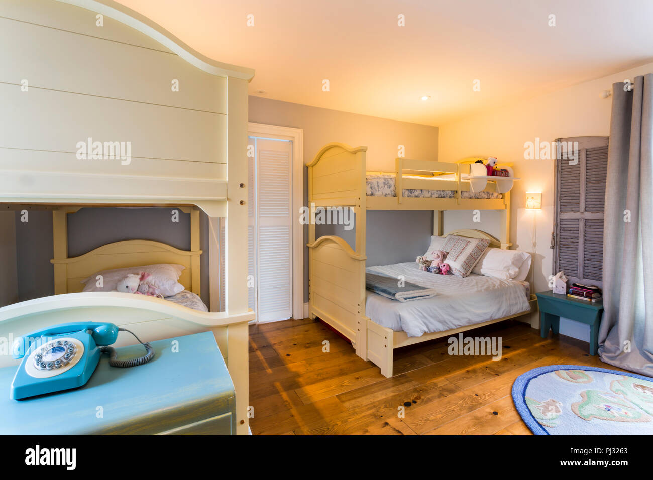 children s bedroom with bunk beds Stock Photo