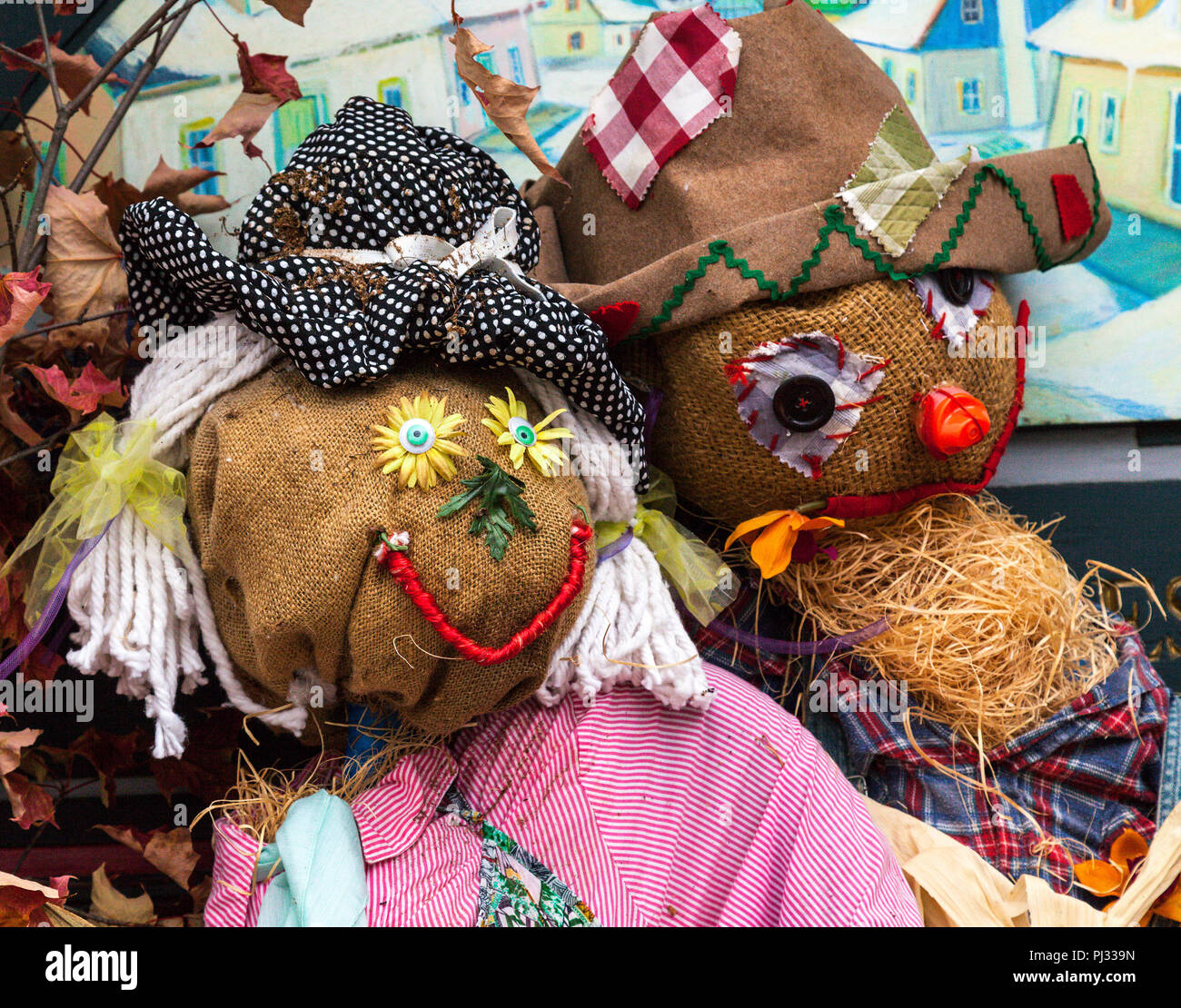 ''Friendly'' Halloween decorations in Laurentides, Quebec, Canada Stock Photo Alamy