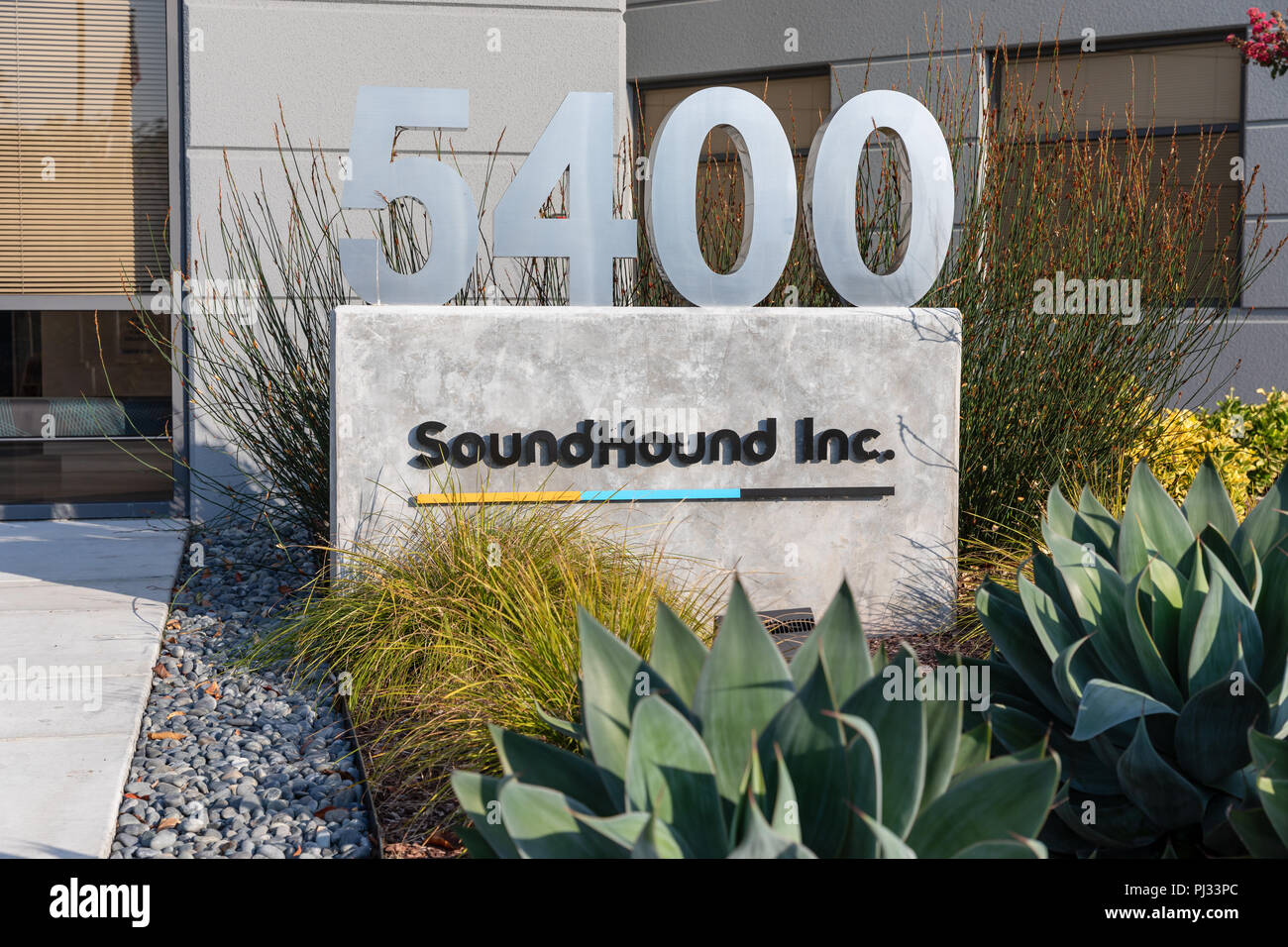 SoundHound Inc., sign; Betsy Ross Drive, Santa Clara, California Stock Photo