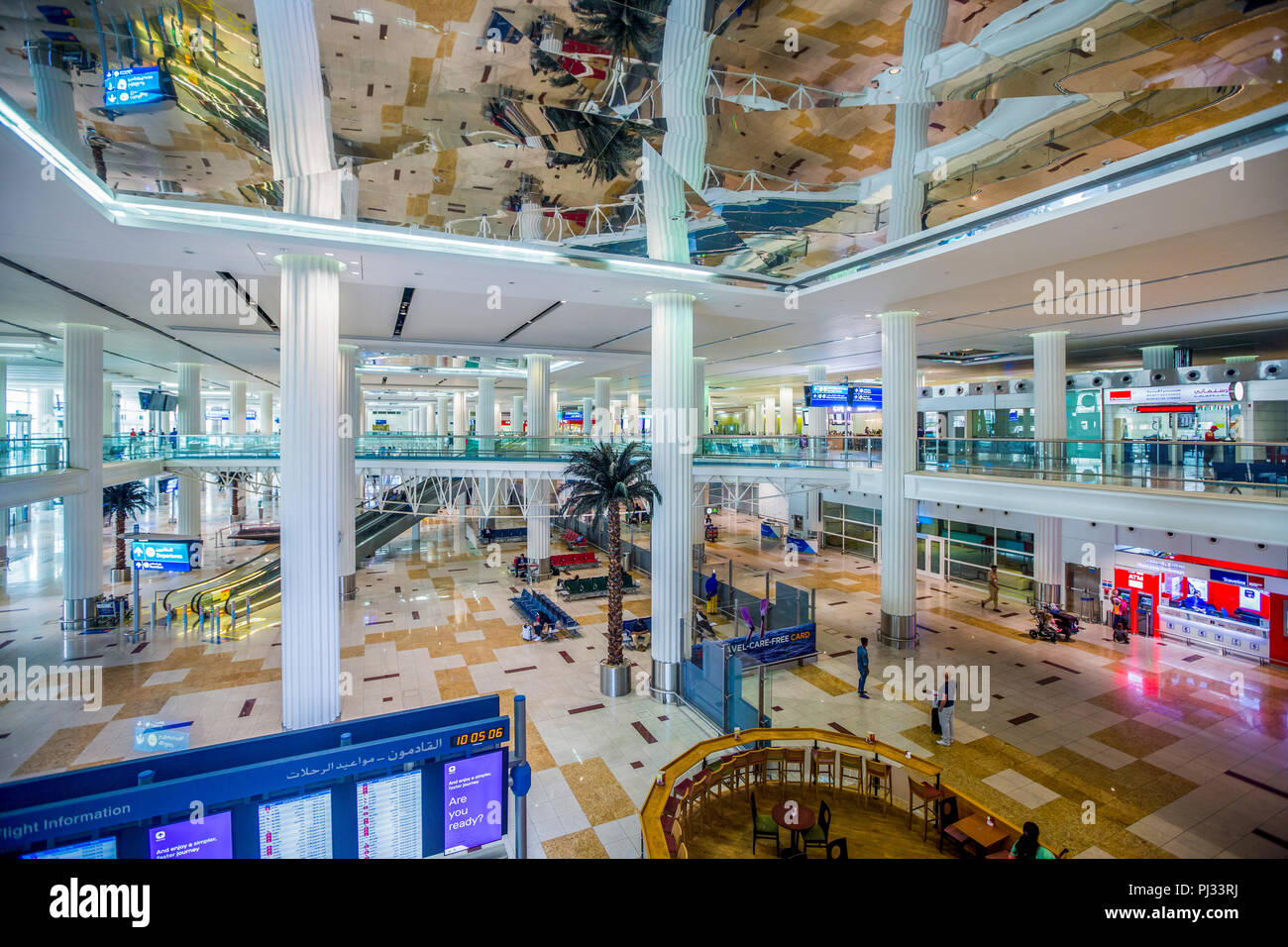 Dubai International Airport. Emirates, Architecture design. Stock Photo