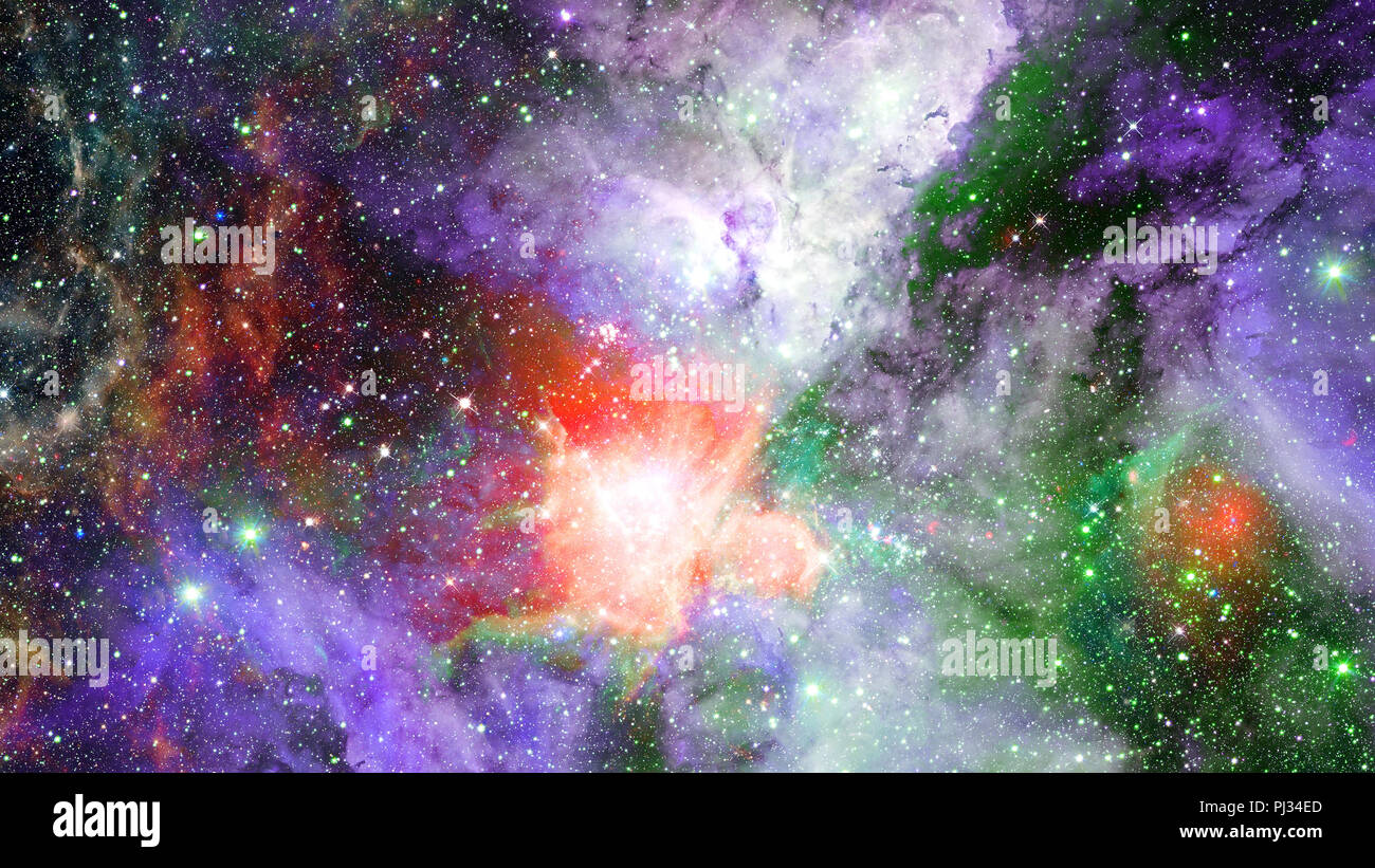 Stars, dust and gas nebula in a far galaxy. Elements of this image ...