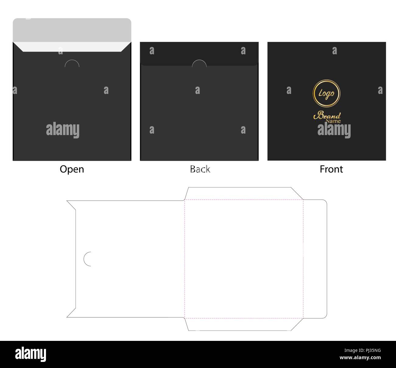 Envelope die cut mock up template vector Stock Vector Image & Art - Alamy