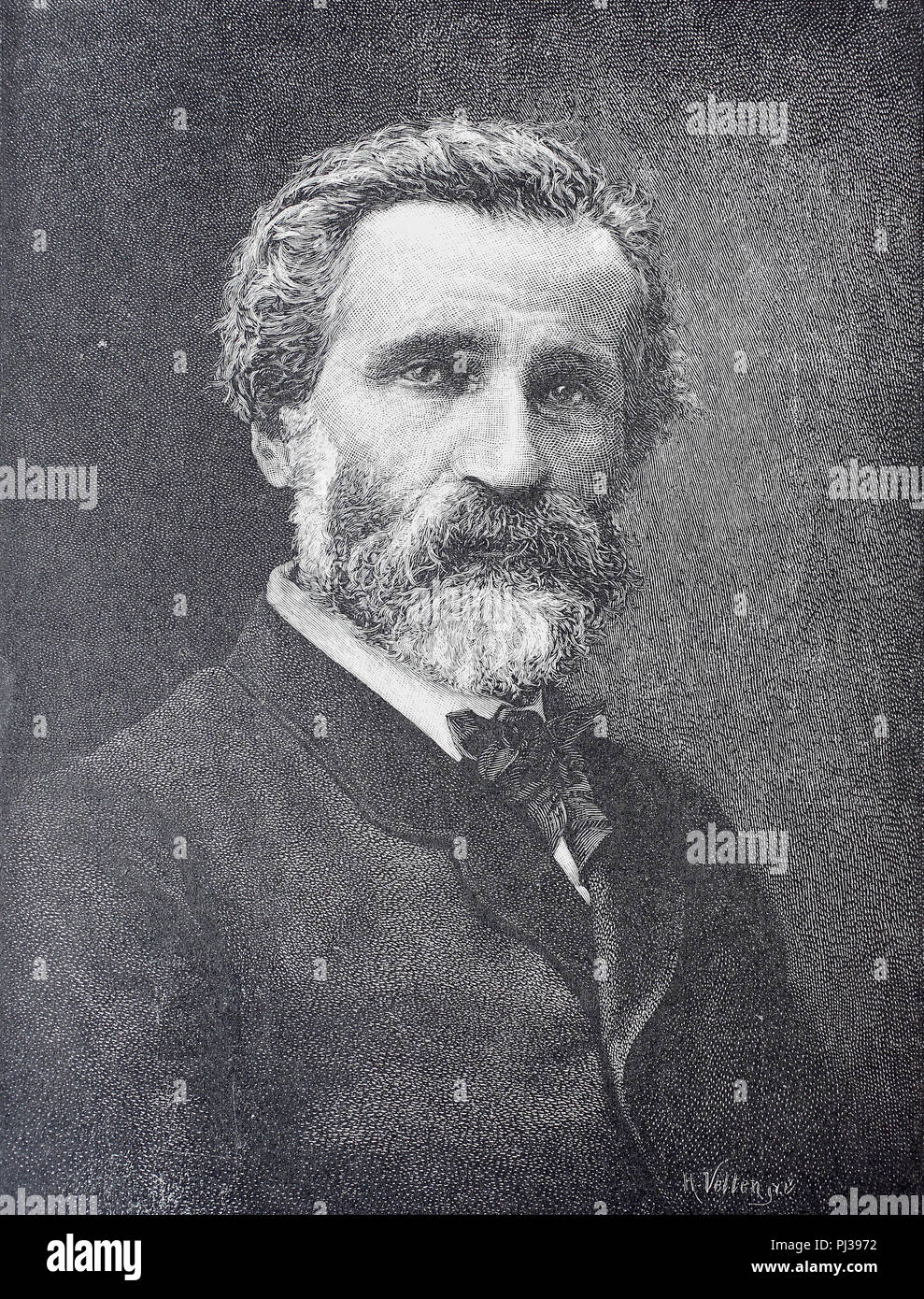 Giuseppe Fortunino Francesco Verdi, 1813 to 27 January 1901, an Italian opera composer, digital improved reproduction of an original from the year 1895 Stock Photo