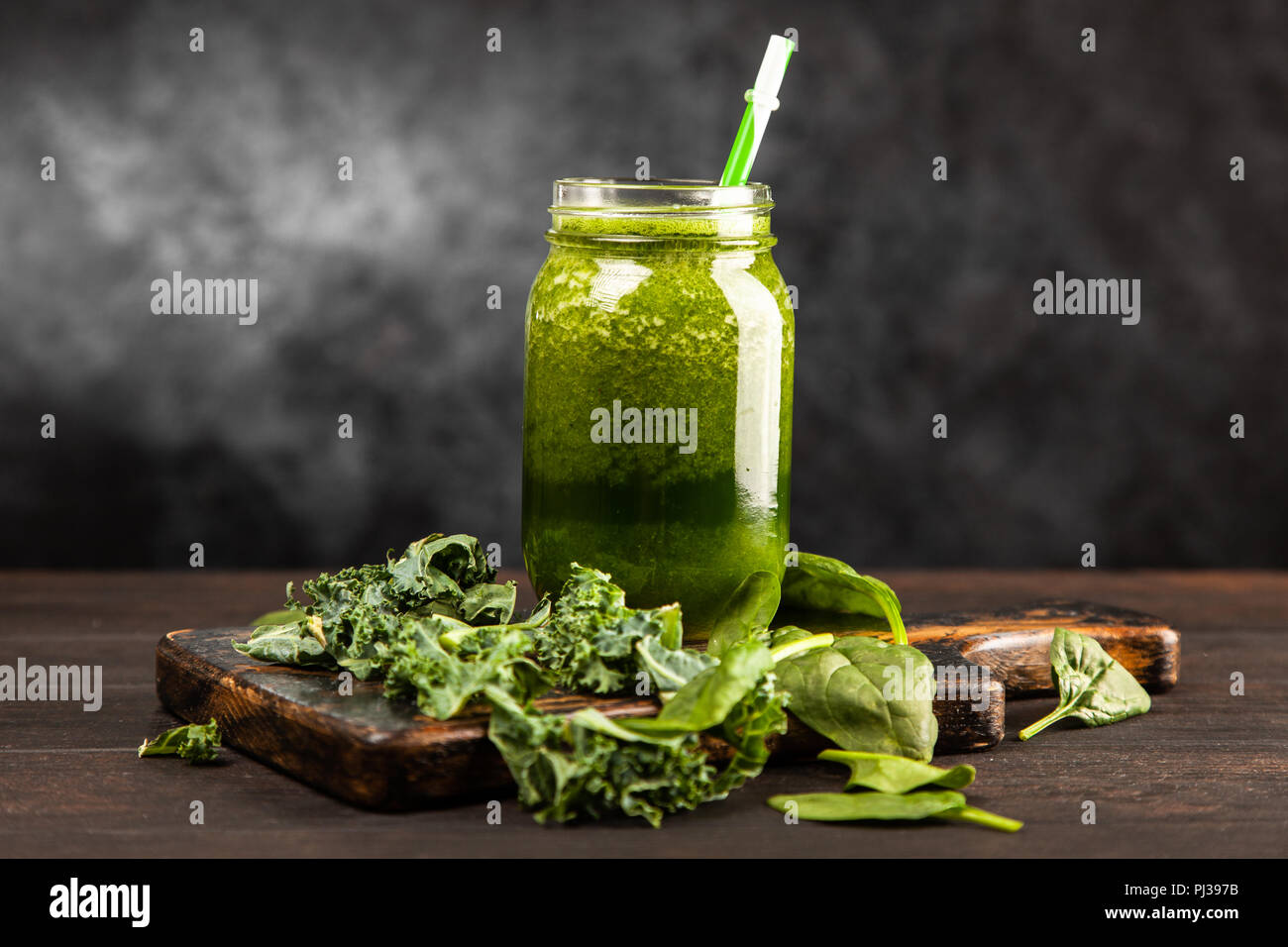 Spinach and kale smoothie Stock Photo Alamy