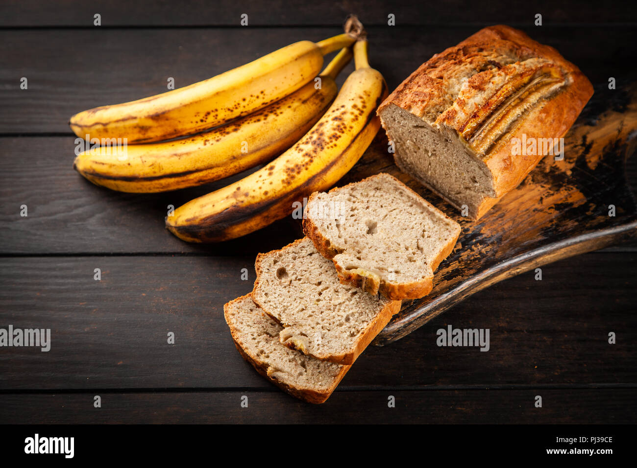 Homemade banana bread stock photo alamy