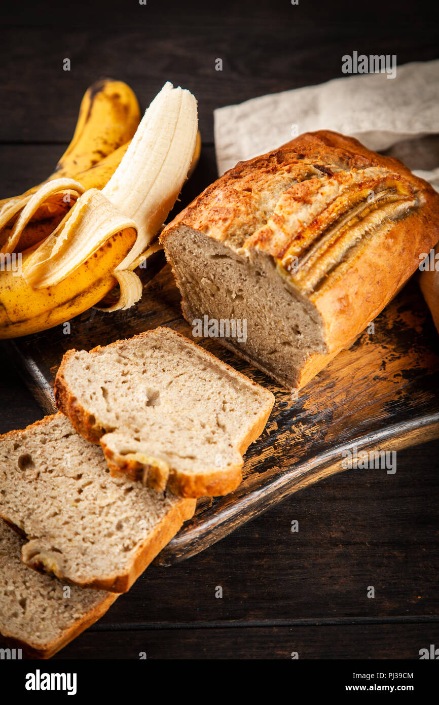 Homemade banana bread Stock Photo