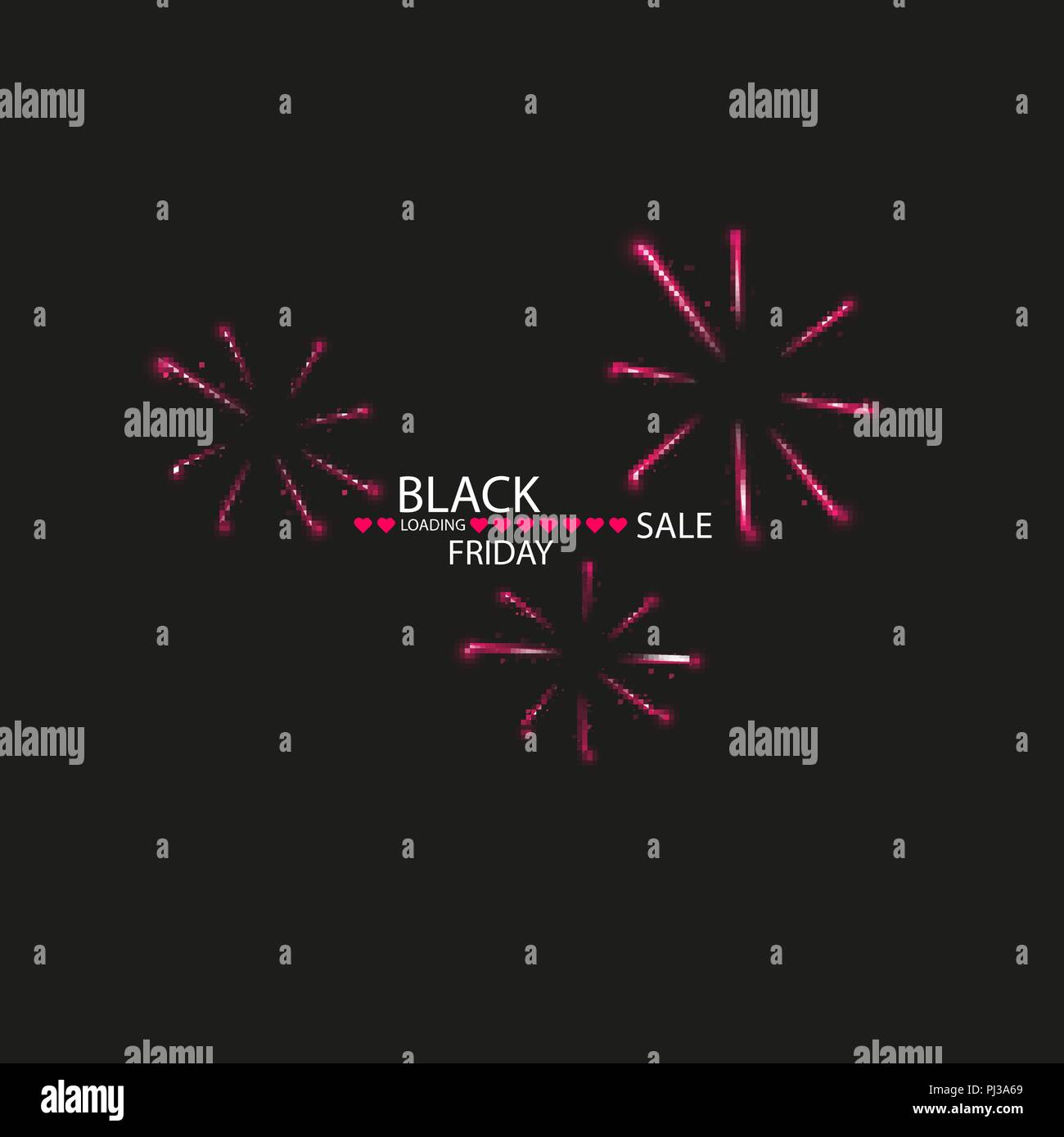 Fireworks with the text BLACK FRIDAY. Vector Stock Vector