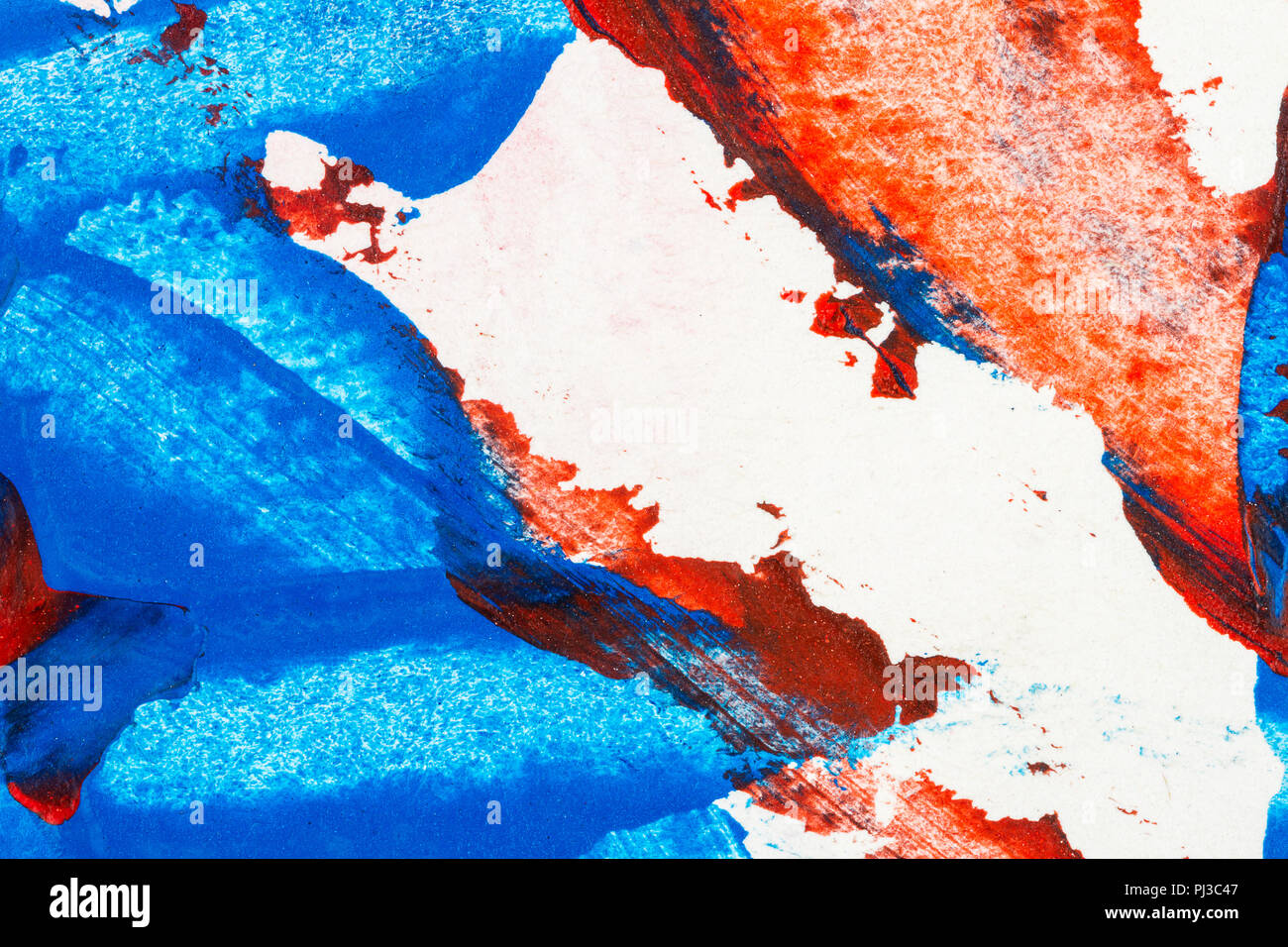 Abstract red and blue hand painted acrylic background, creative