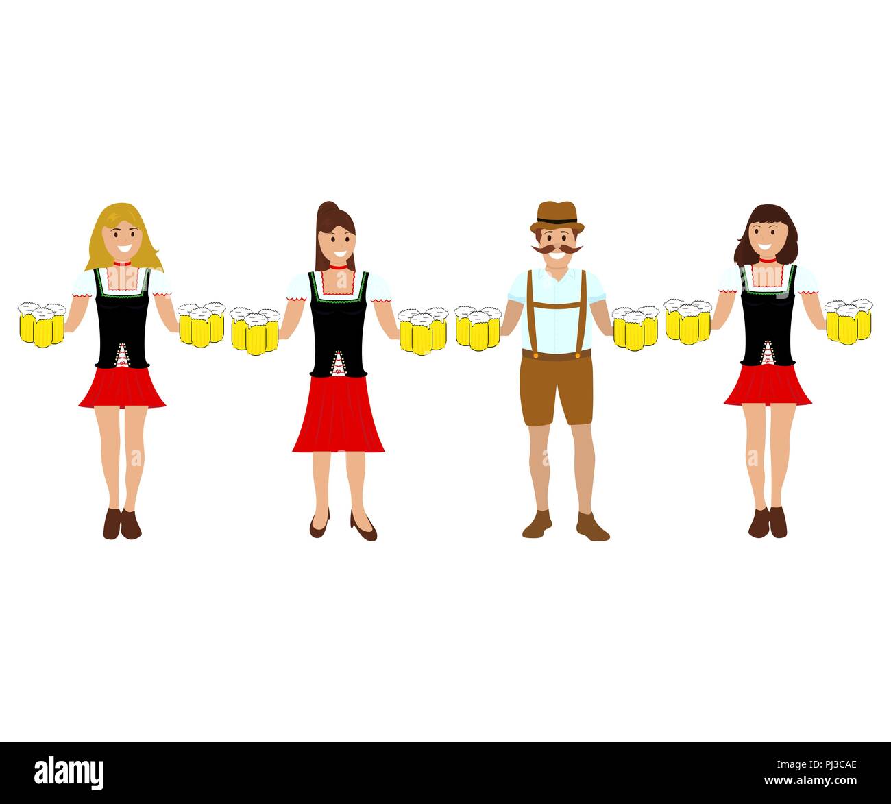 Man and women with beer Stock Vector