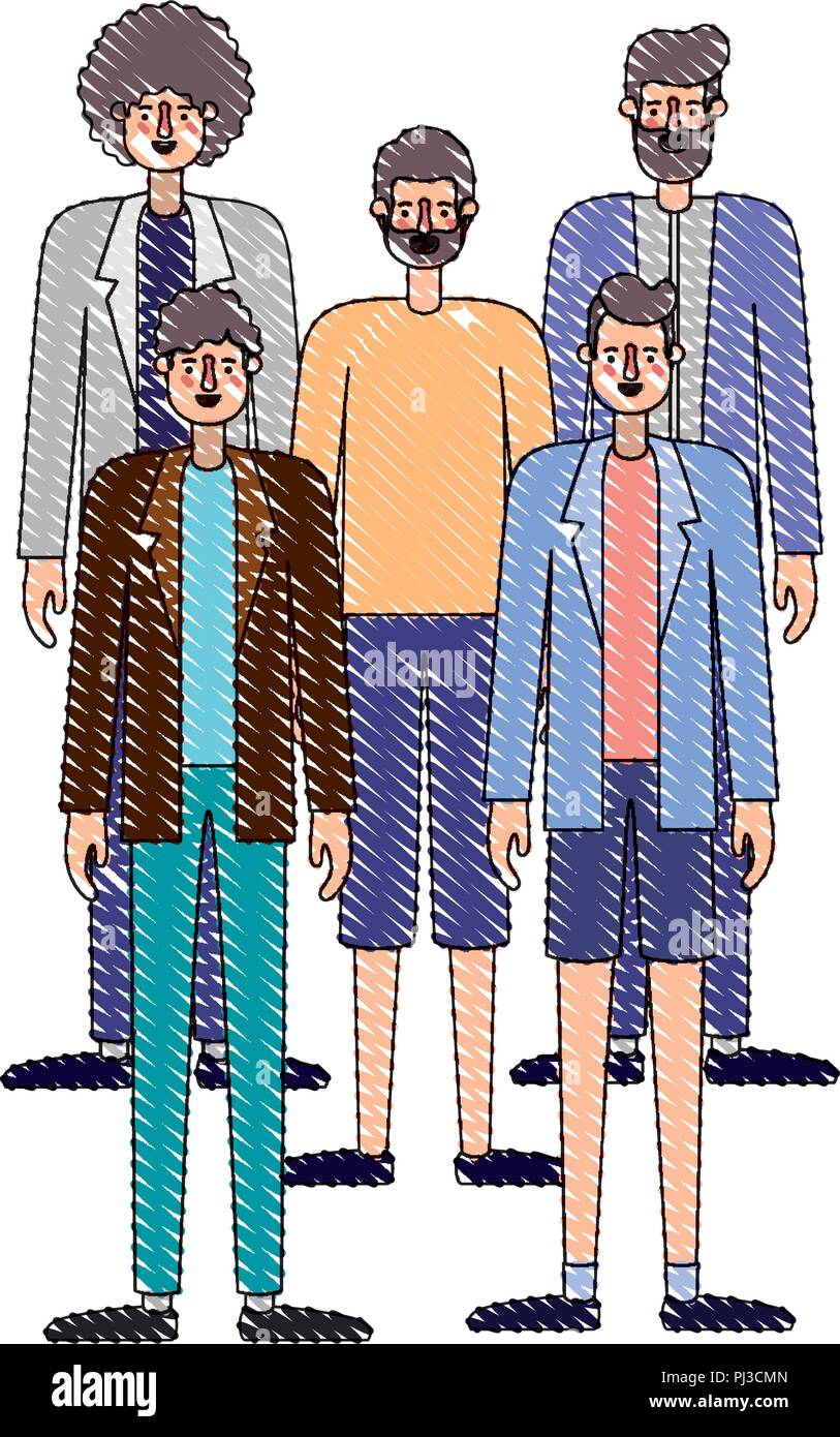 group of men characters Stock Vector Image & Art - Alamy