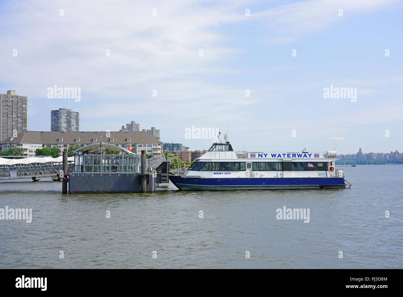 view of the ny waterway ferry terminal at port imperial in weehawken