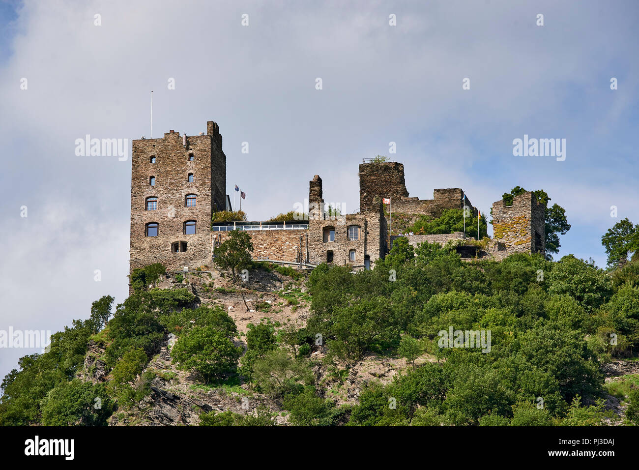 Liebenstein Castle (Burg Liebenstein), 13th century, above the village of KampBornhofen in the Liebenstein Castle (Burg Liebenstein), 13th century, above the village of KampBornhofen in the