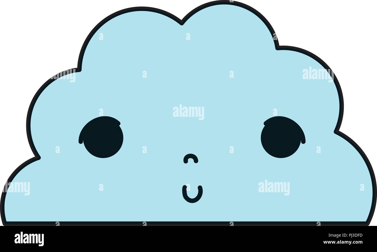 color kawaii cute fluffy cloud weather Stock Vector Image & Art - Alamy