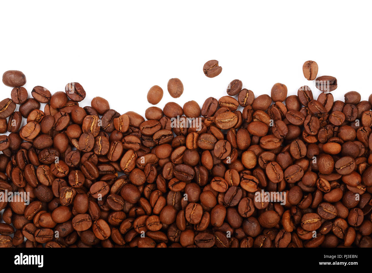 Coffee beans isolated on white background with copy space for your text ...