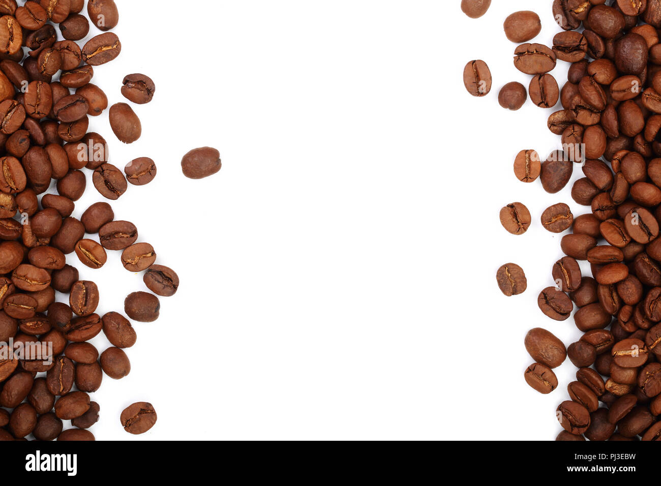Coffee beans isolated on white background with copy space for your text ...