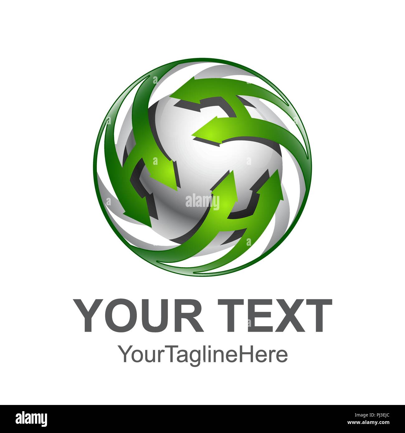 Initial three letter H rotate with 3d sphere logo element Stock Vector